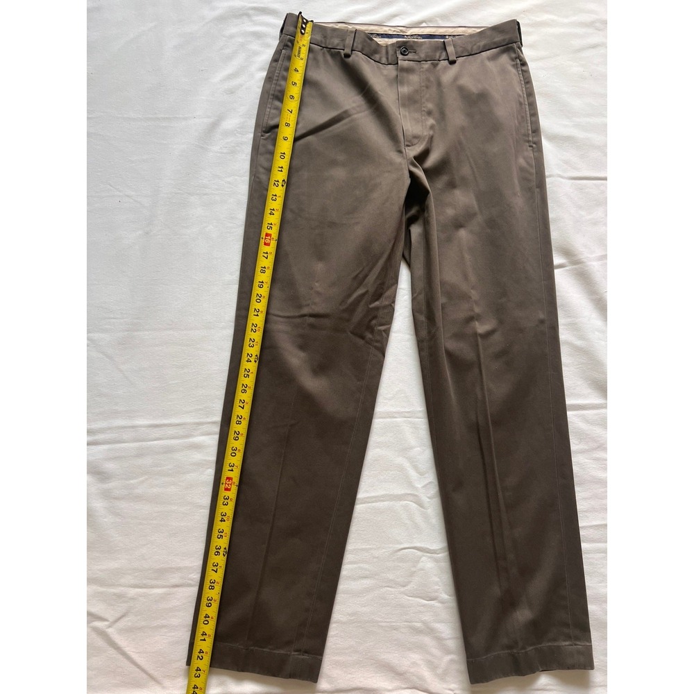 Brooks Brothers Advantage Chino Clark Pants 34W/32L 100% Cotton in Grey/Taupe - Picture 9 of 13